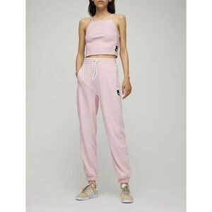 Adidas Women Cuffed Pants Pink Relaxed Fit